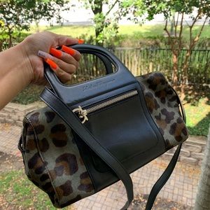 Salvatore Ferragamo Olive Cheetah Purse